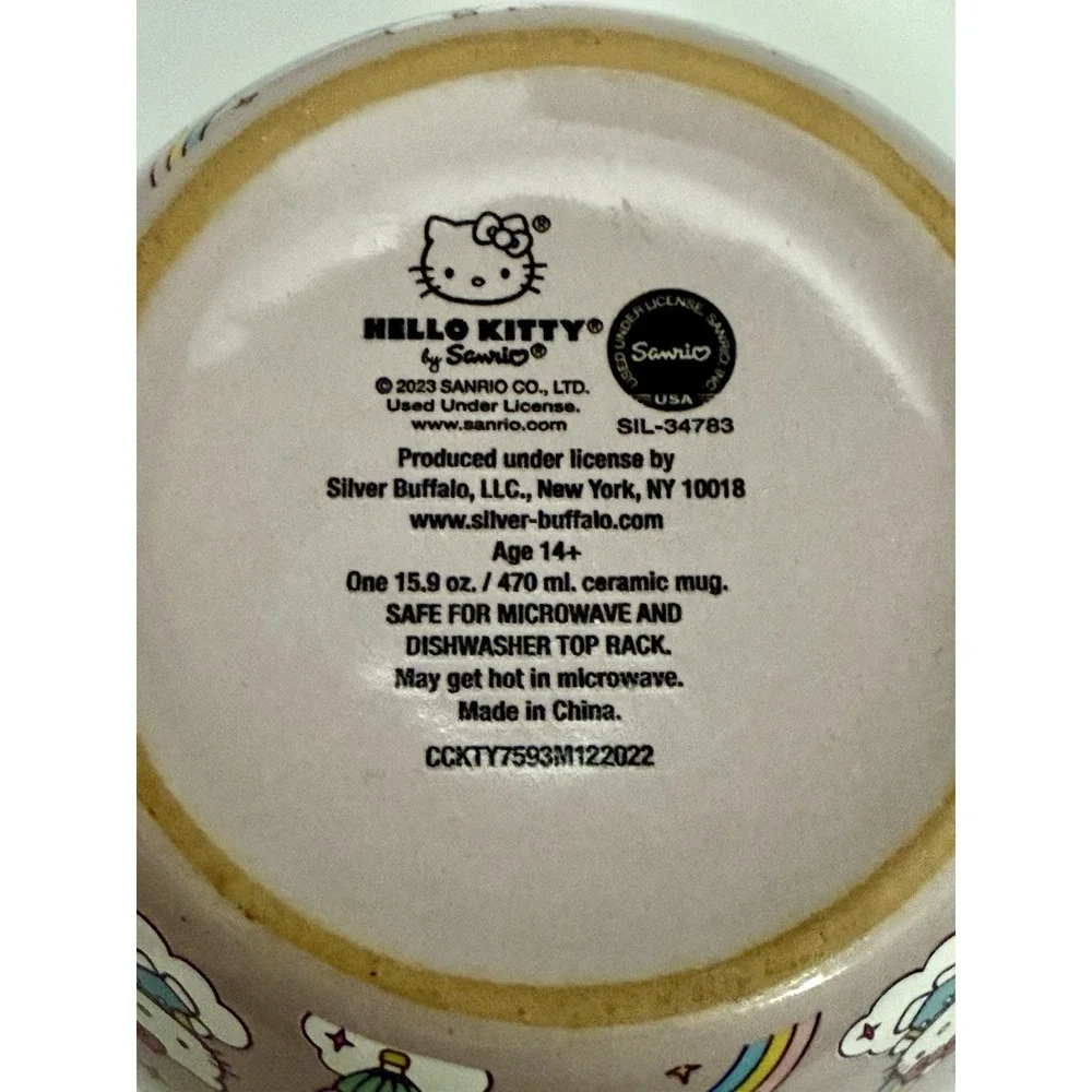 Hello Kitty Coffee Cup Mug Tea Sanrio Lavender Unicorn Rainbow Cloud‎ Pattern